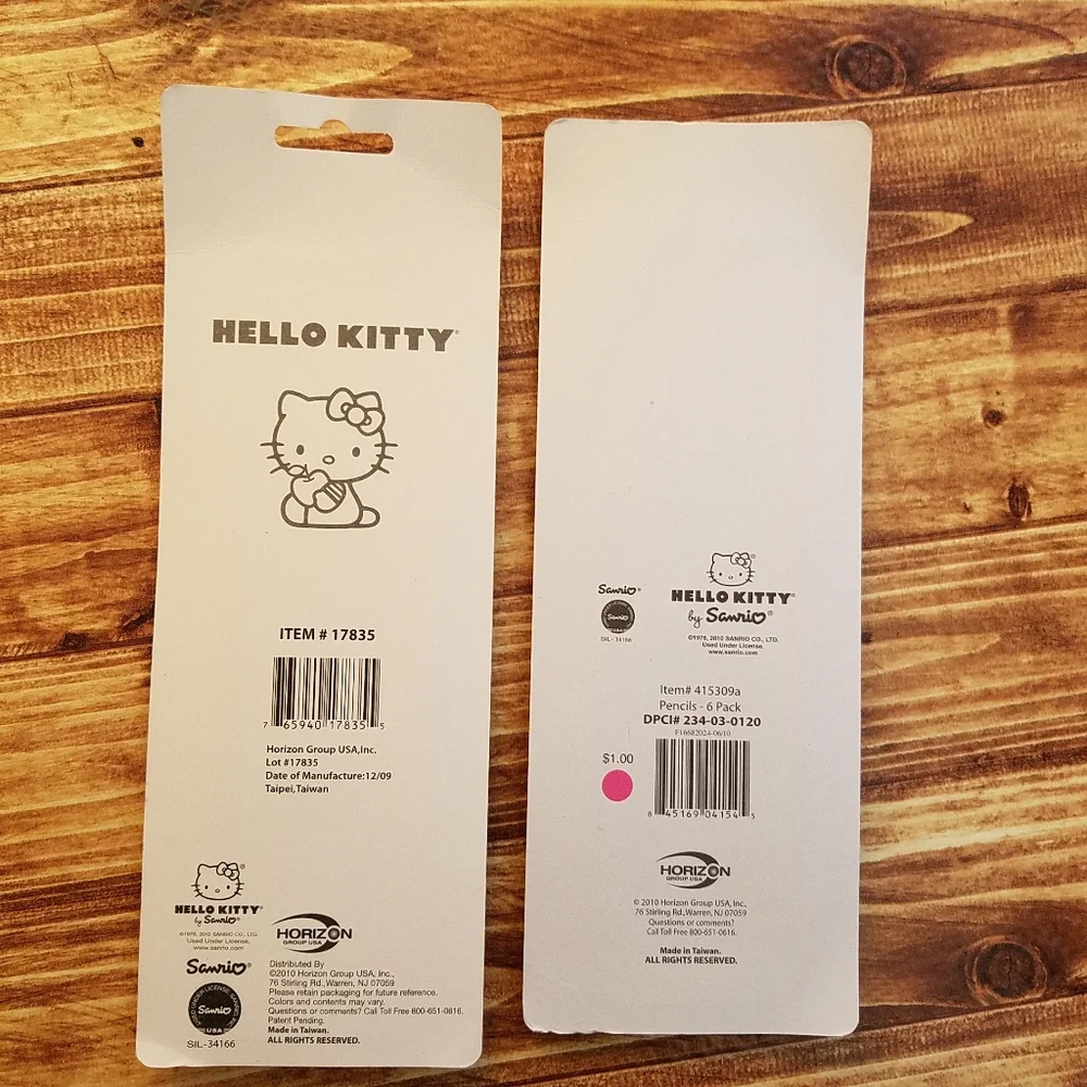 Hello Kitty Pink Wood Pencil Set Lot Sanrio